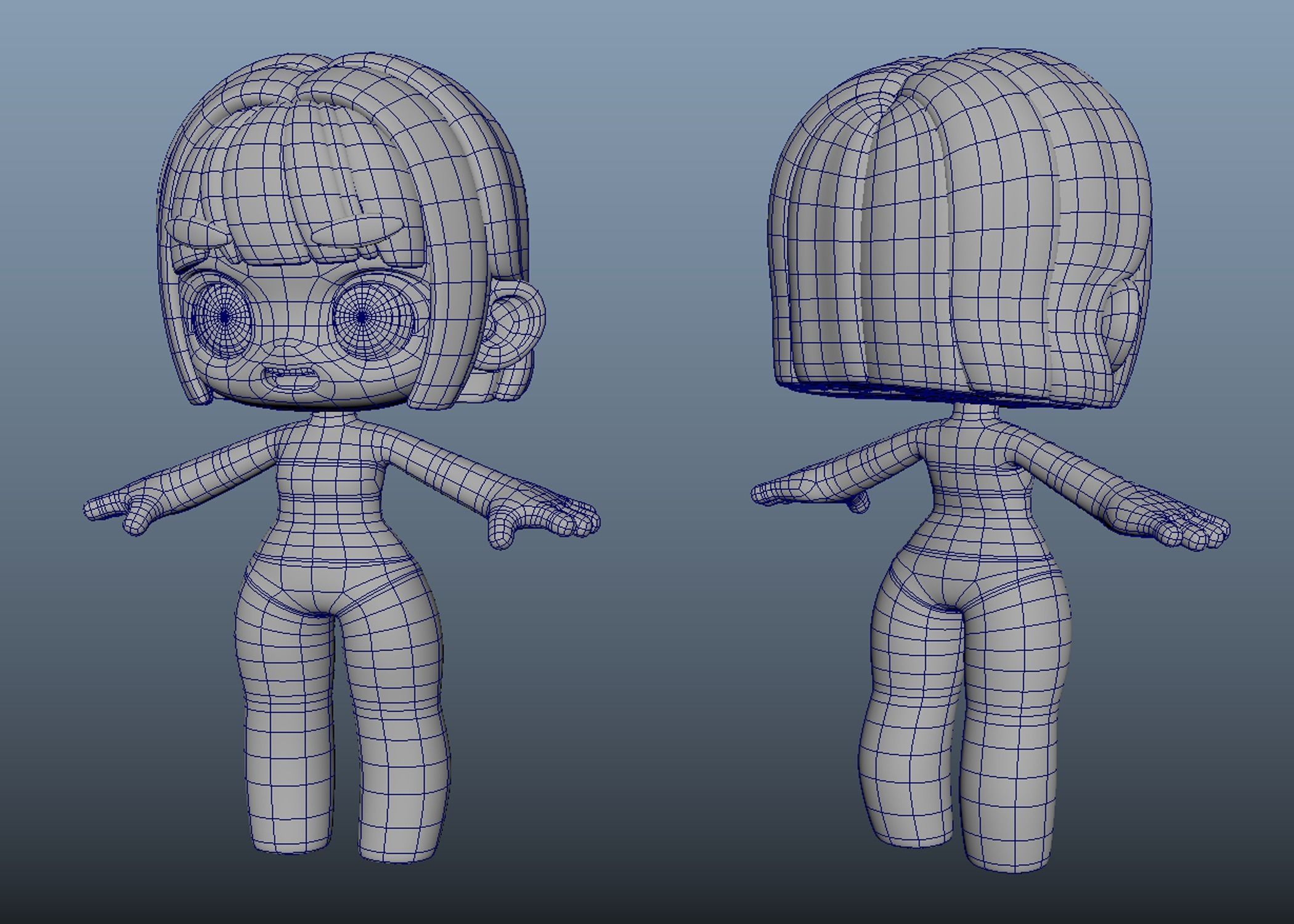 Tia basemesh Low-poly 3D model_3