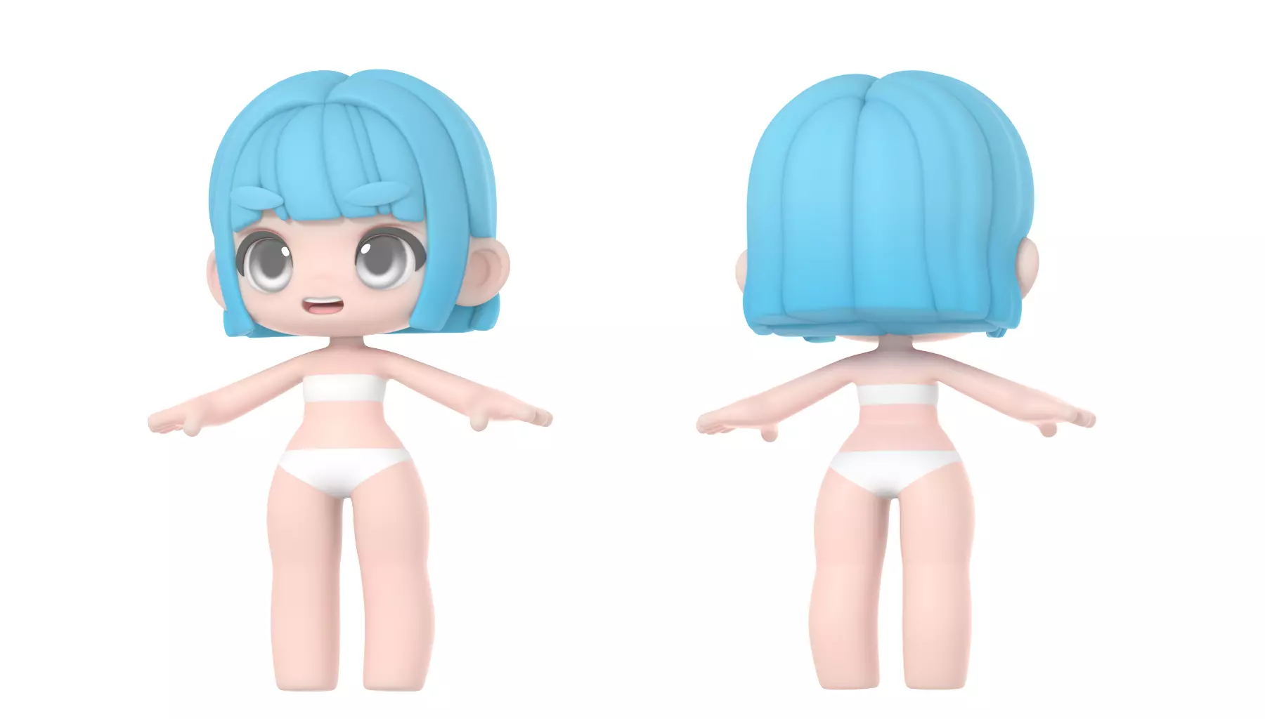 Tia basemesh Low-poly 3D model_0