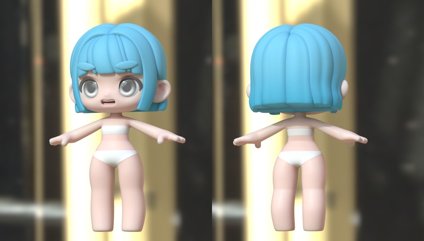 Tia basemesh Low-poly 3D model_1