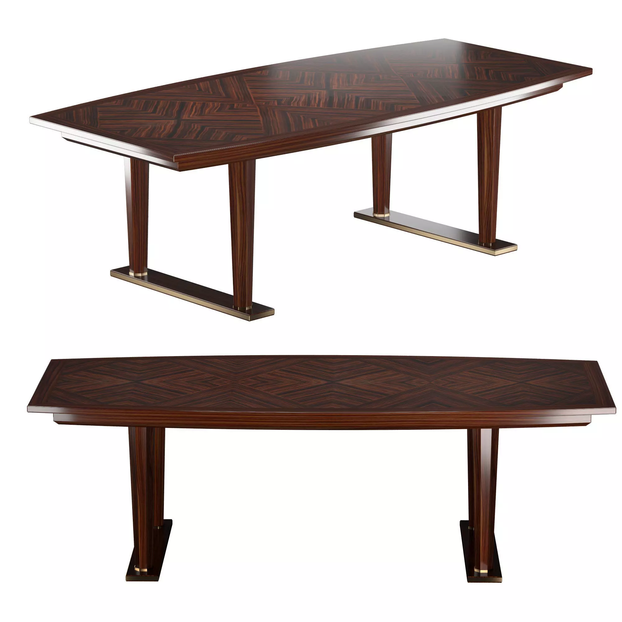 French Art Deco Macassar Ebony Table 3D model_0