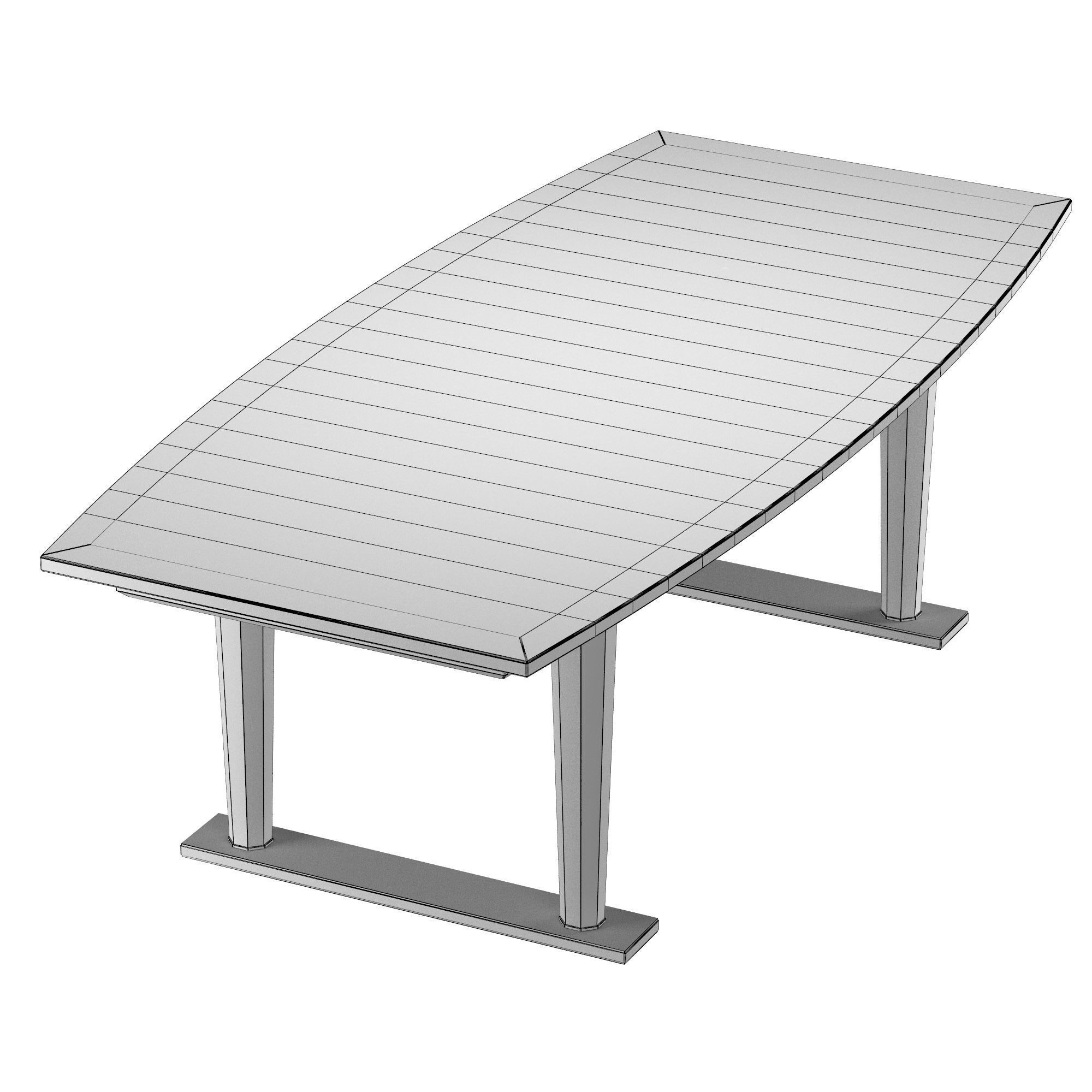 French Art Deco Macassar Ebony Table 3D model_7