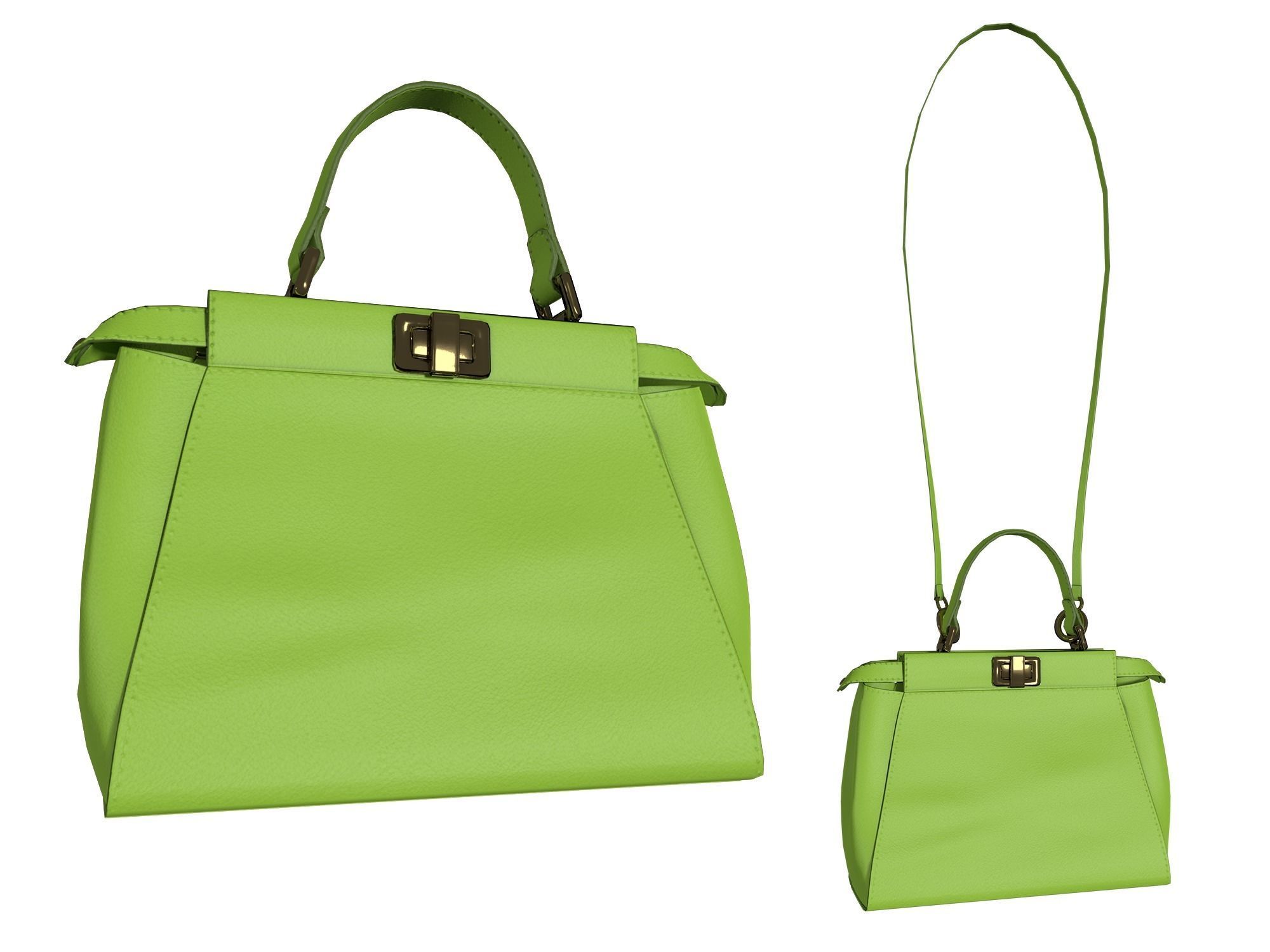 Fendi Peekaboo Small Bag - 3D Model Low-poly 3D model_4