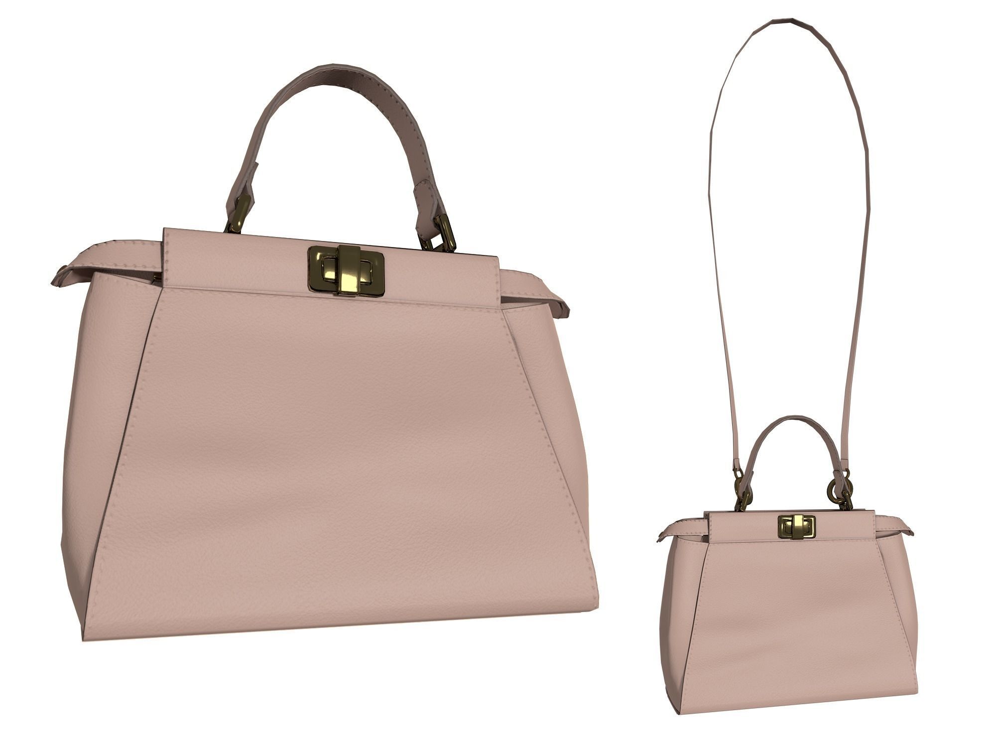 Fendi Peekaboo Small Bag - 3D Model Low-poly 3D model_2