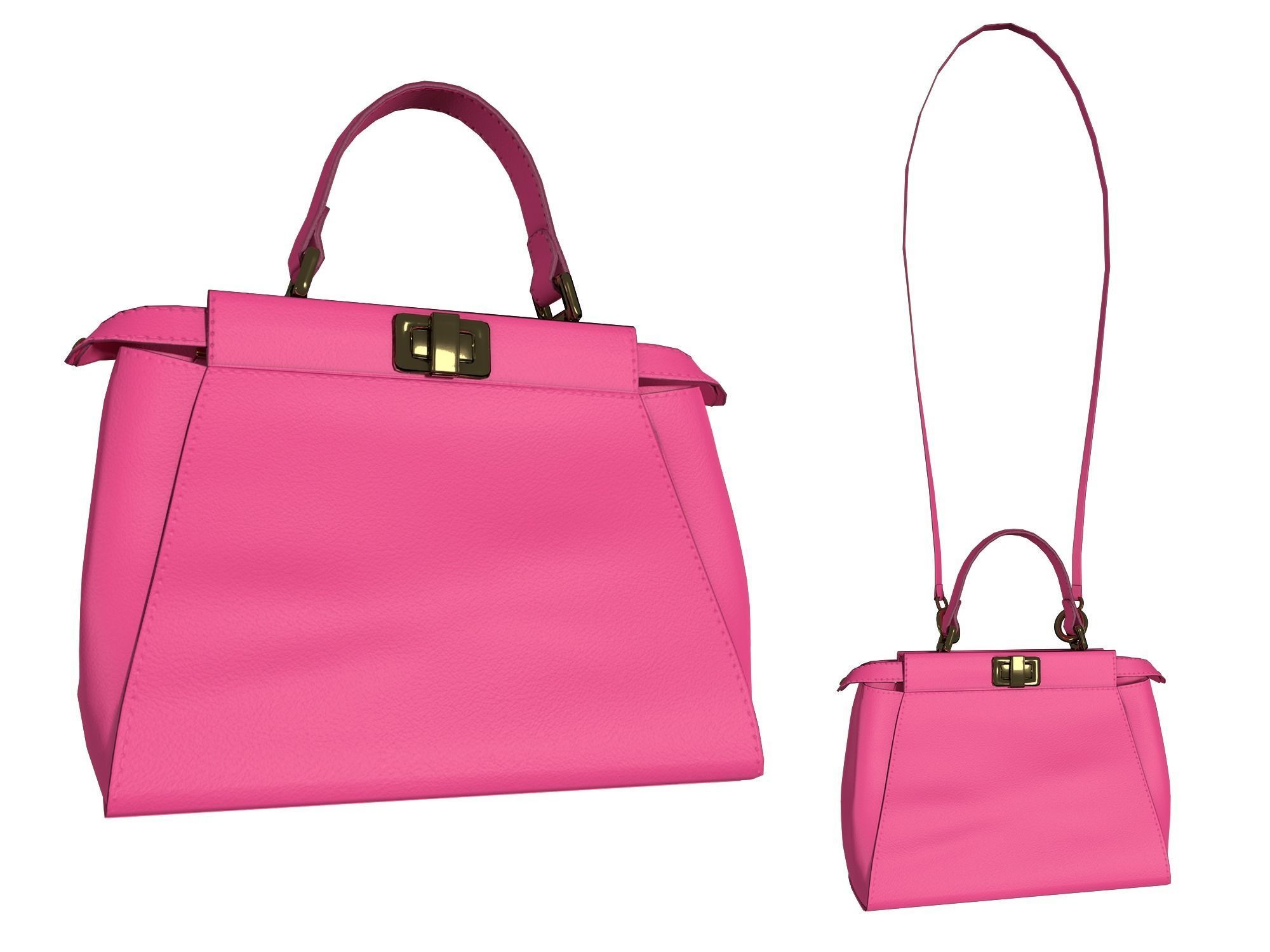 Fendi Peekaboo Small Bag - 3D Model Low-poly 3D model_5