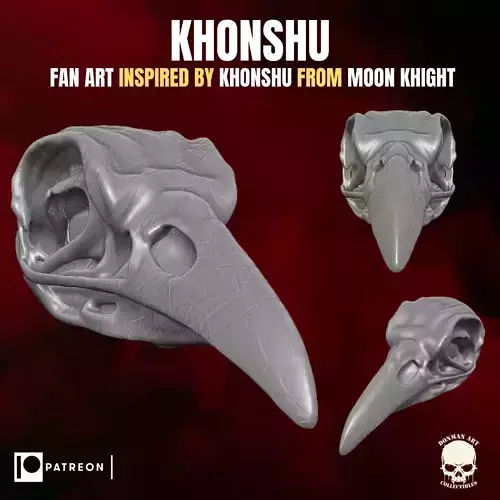 Khonshu fan art head inspired by Khonshu for action figures 3D print model