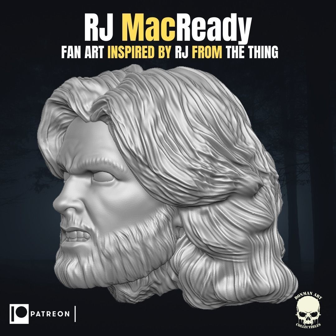 Rj Macready fan art head inspired by The Thing  3D print model_6