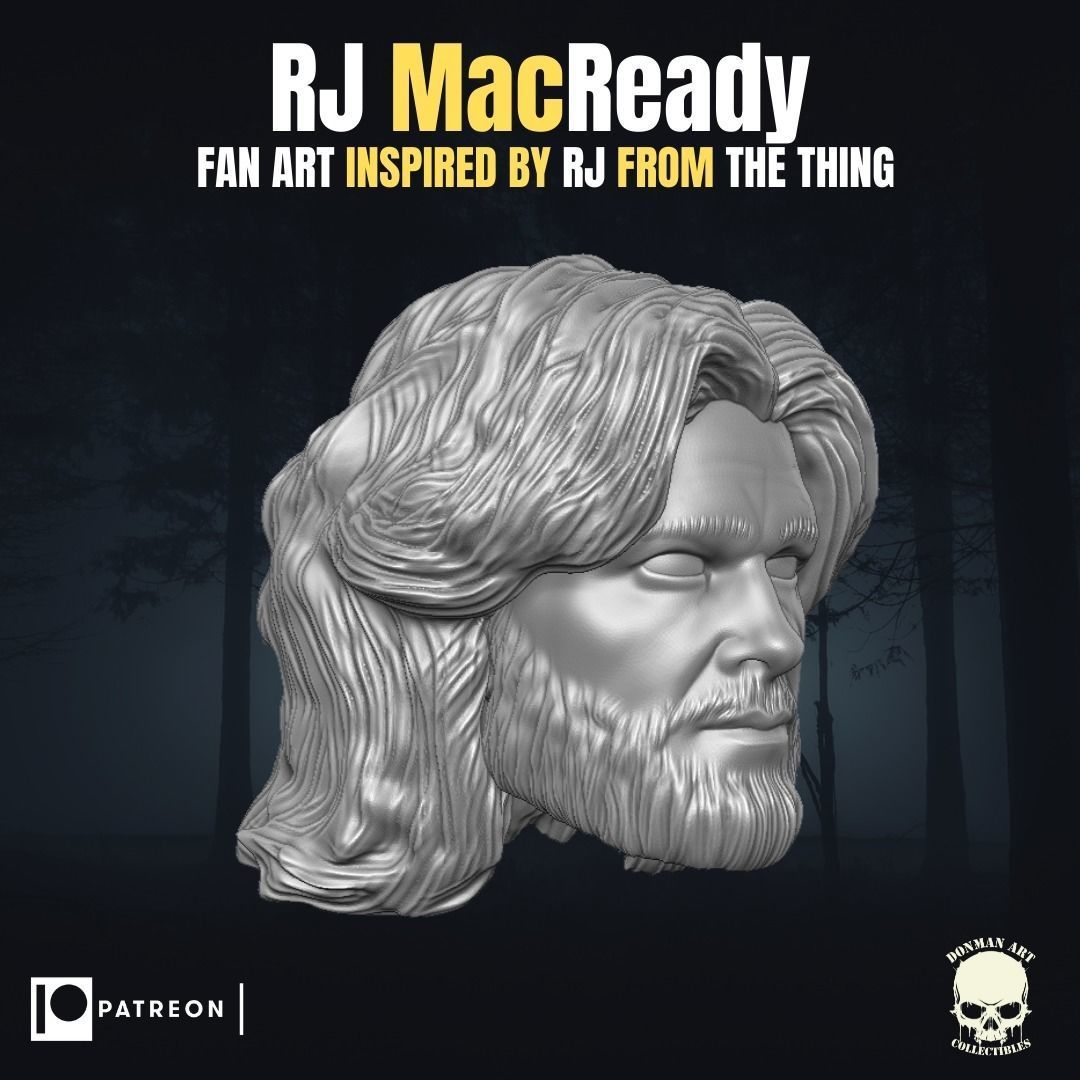 Rj Macready fan art head inspired by The Thing  3D print model_18