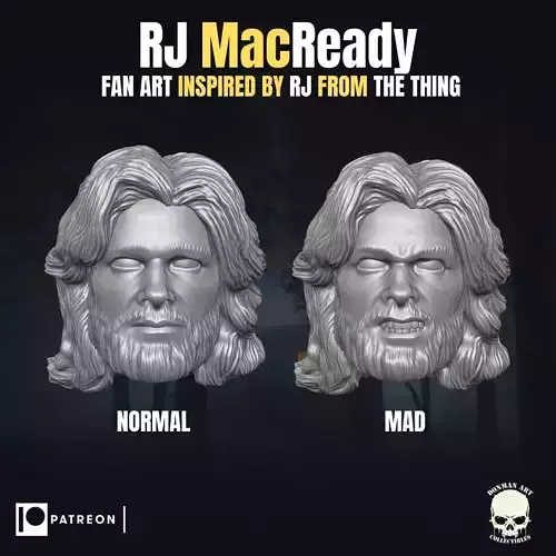 Rj Macready fan art head inspired by The Thing 