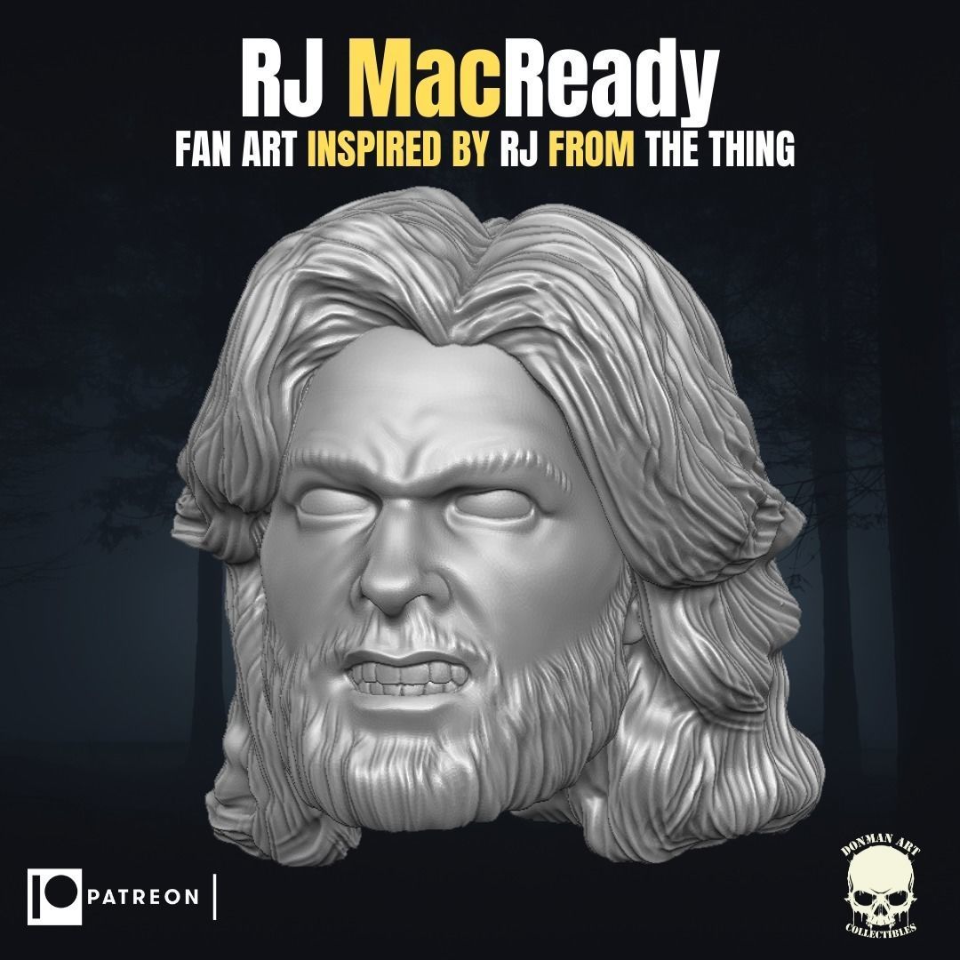 Rj Macready fan art head inspired by The Thing  3D print model_5