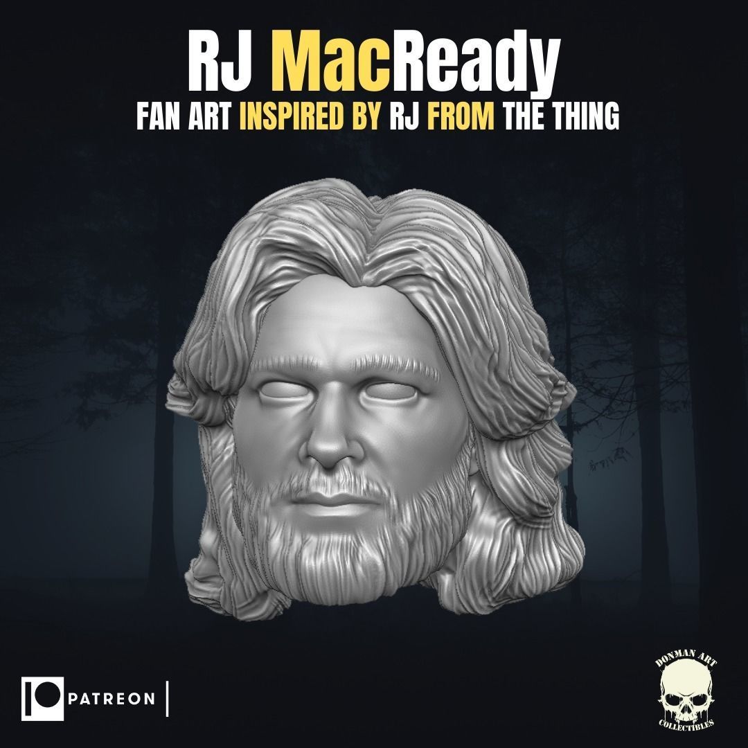 Rj Macready fan art head inspired by The Thing  3D print model_13
