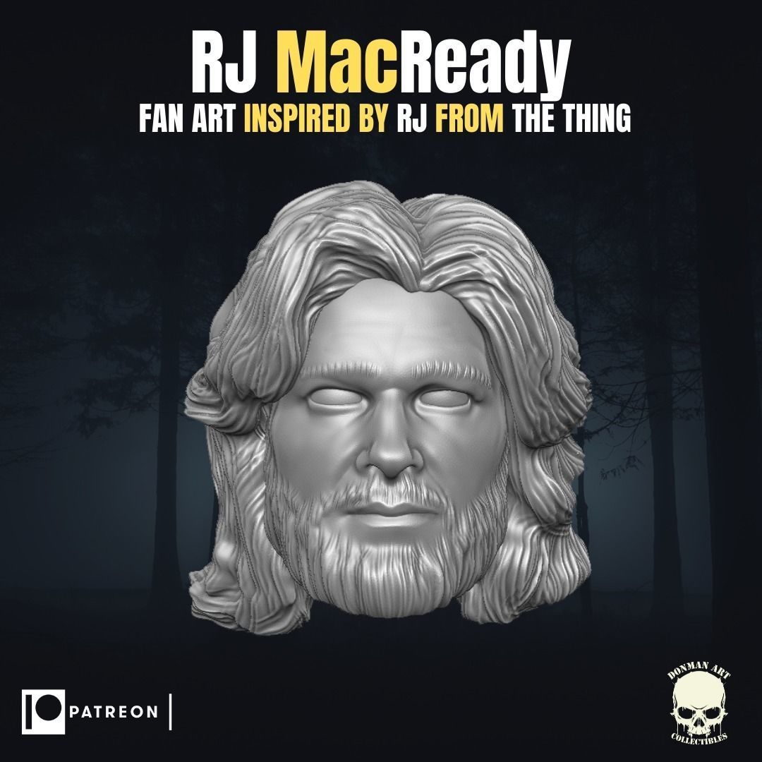 Rj Macready fan art head inspired by The Thing  3D print model_11