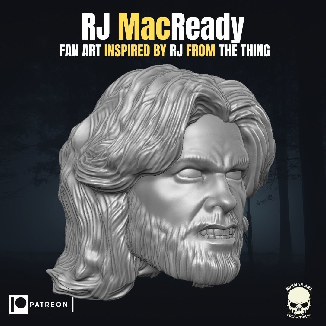 Rj Macready fan art head inspired by The Thing  3D print model_9