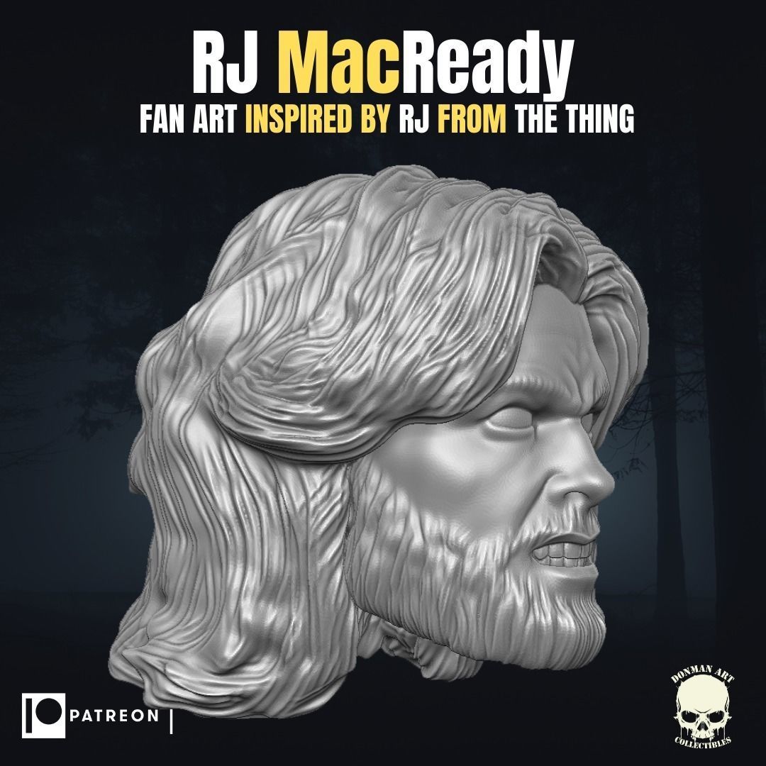 Rj Macready fan art head inspired by The Thing  3D print model_10