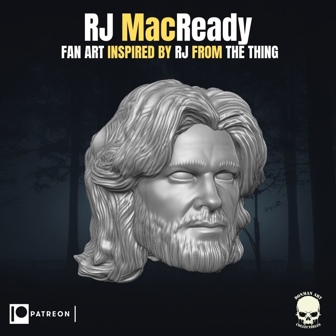 Rj Macready fan art head inspired by The Thing  3D print model_19