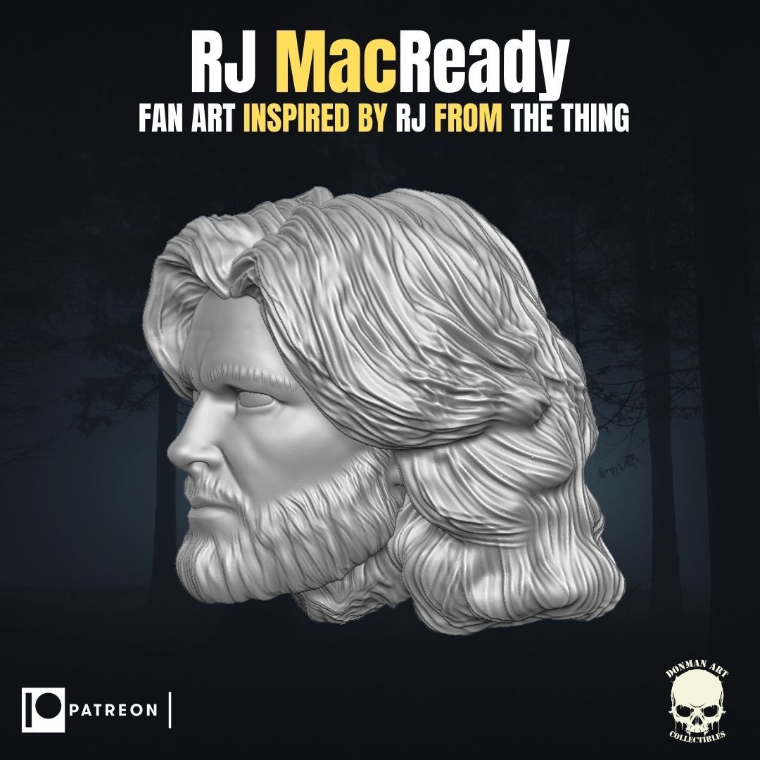 Rj Macready fan art head inspired by The Thing  3D print model_16