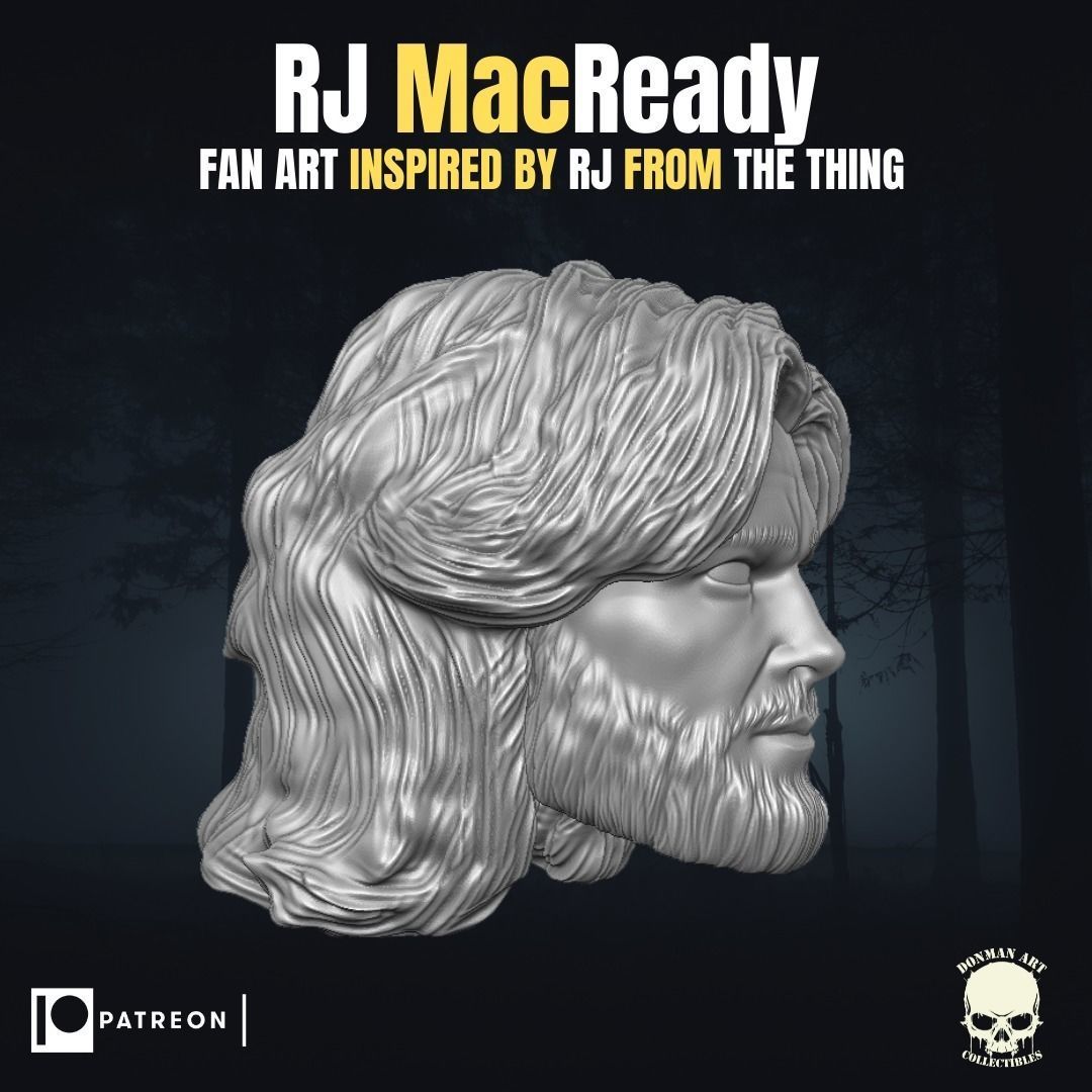 Rj Macready fan art head inspired by The Thing  3D print model_1
