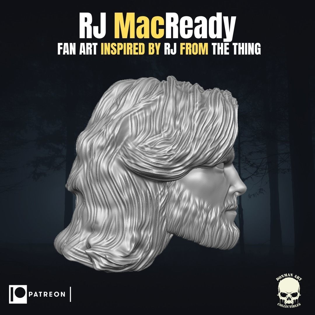 Rj Macready fan art head inspired by The Thing  3D print model_2
