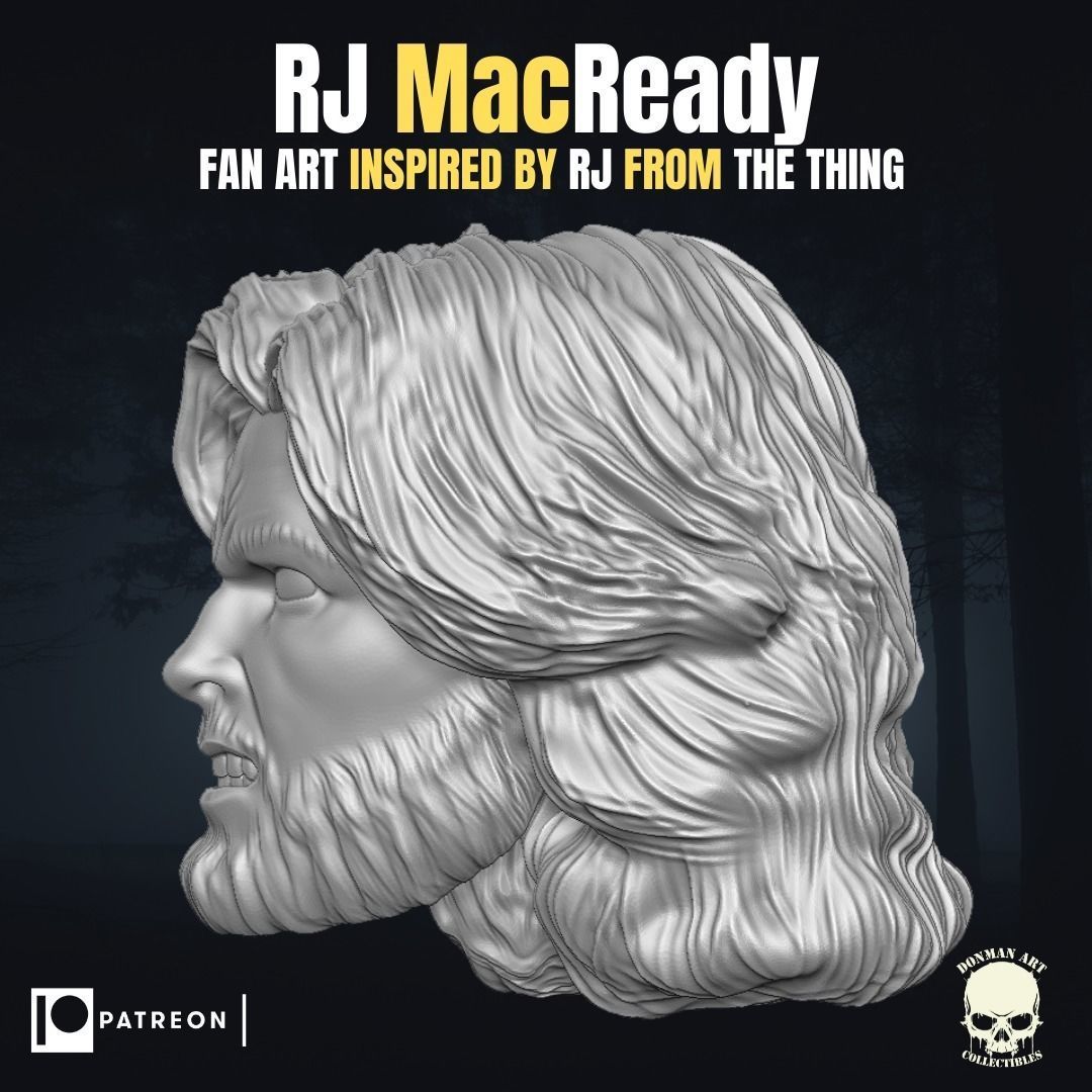 Rj Macready fan art head inspired by The Thing  3D print model_7