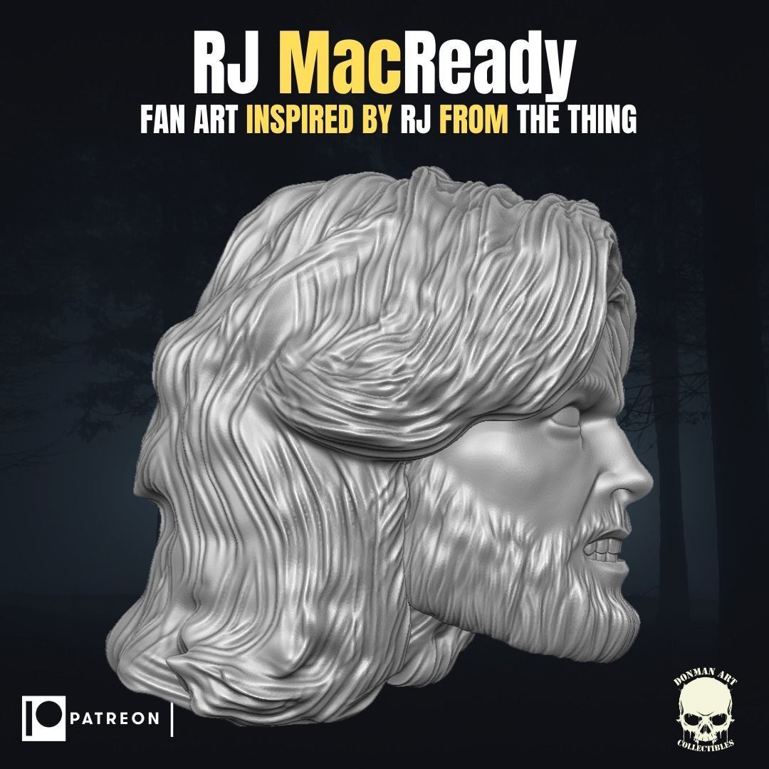 Rj Macready fan art head inspired by The Thing  3D print model_12