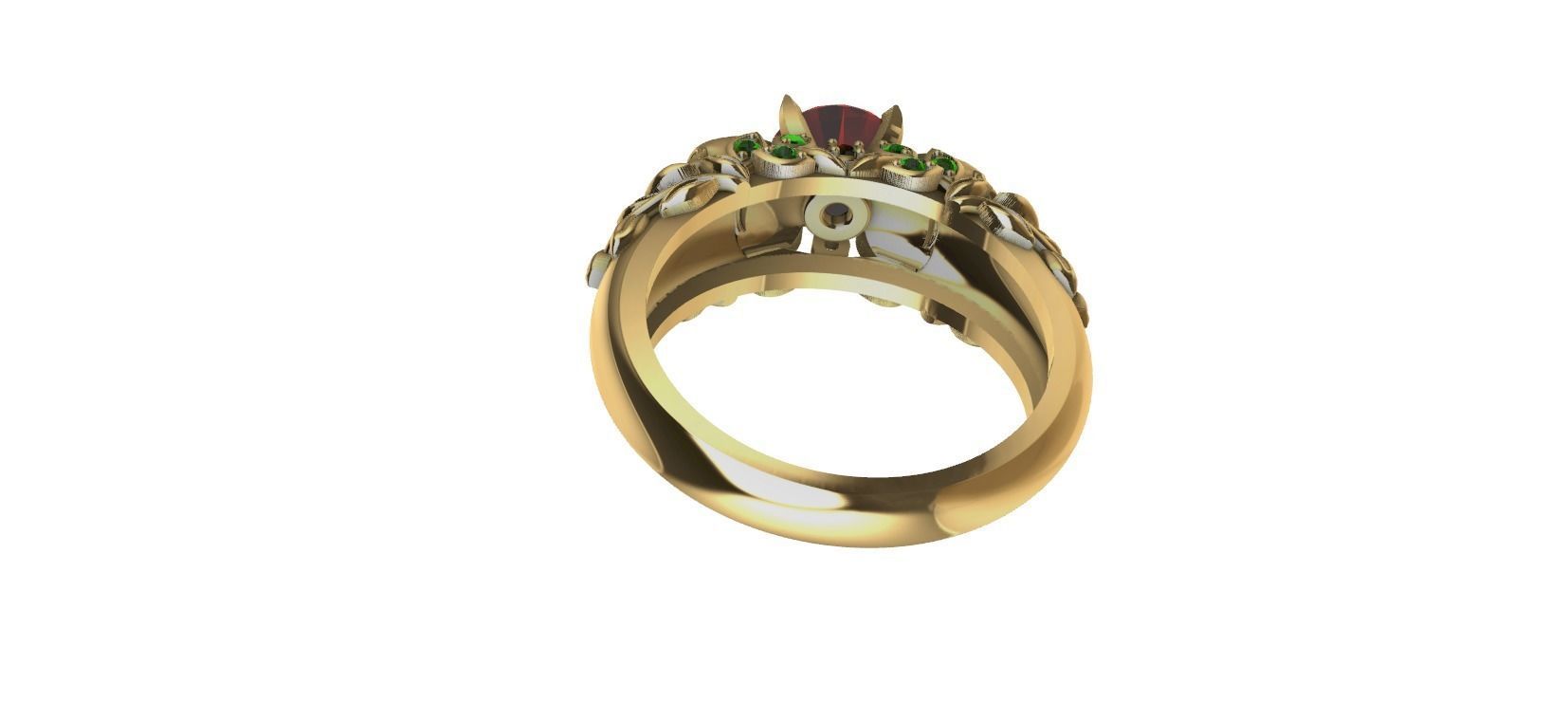 Skull Flower Ring 3D print model_10