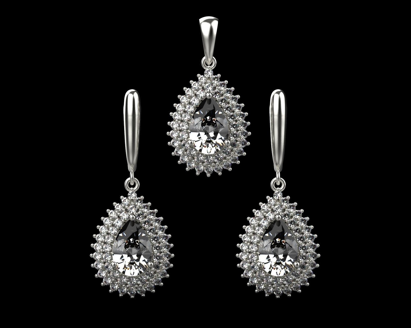 Set of earrings and pendant with sapphire 45 3D print model_12