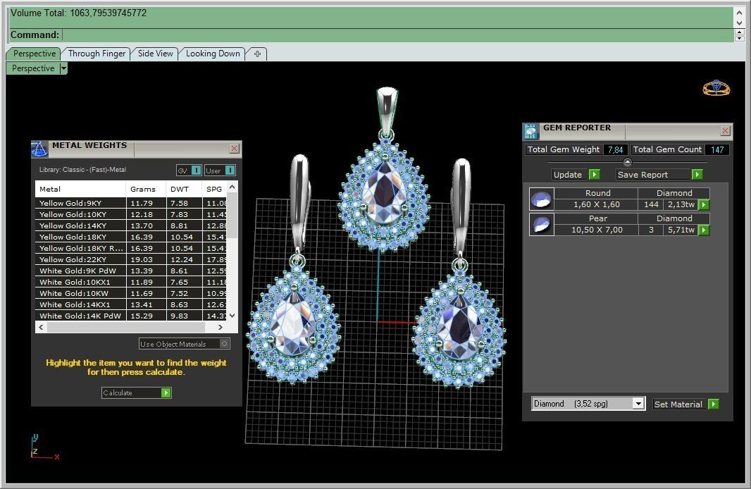 Set of earrings and pendant with sapphire 45 3D print model_8