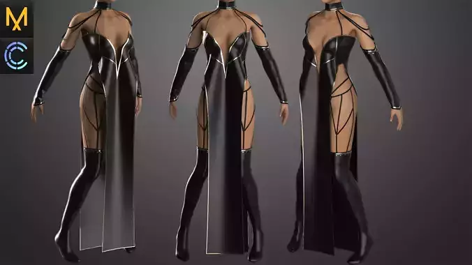 Dress Female OBJ mtl FBX ZPRJ