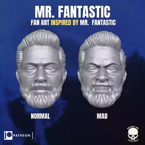Mr Fantastic fan art head for action figures 3D print model