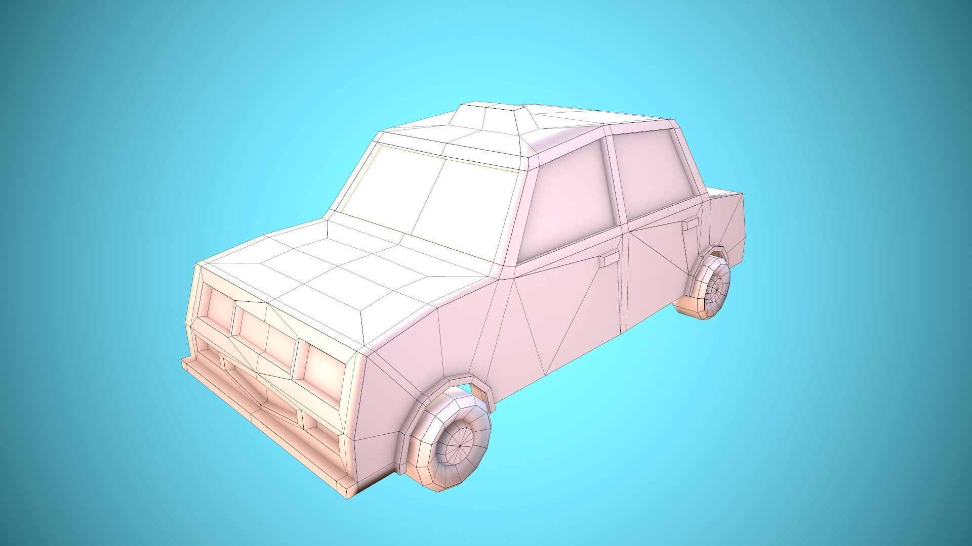 Public transport Low-poly 3D model_10