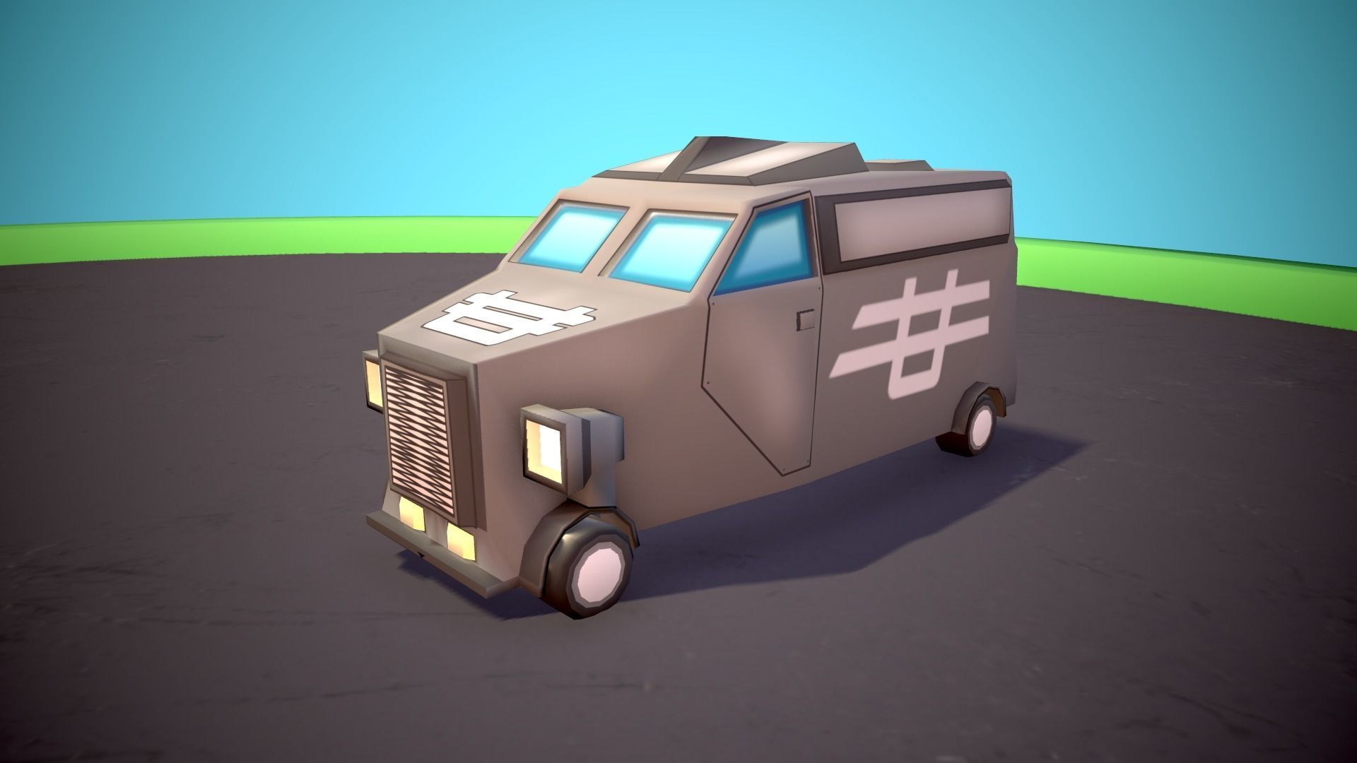Public transport Low-poly 3D model_20