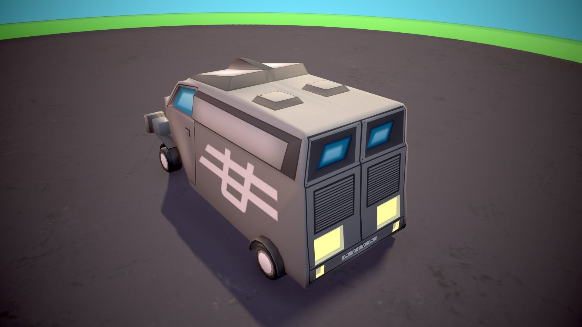 Public transport Low-poly 3D model_23
