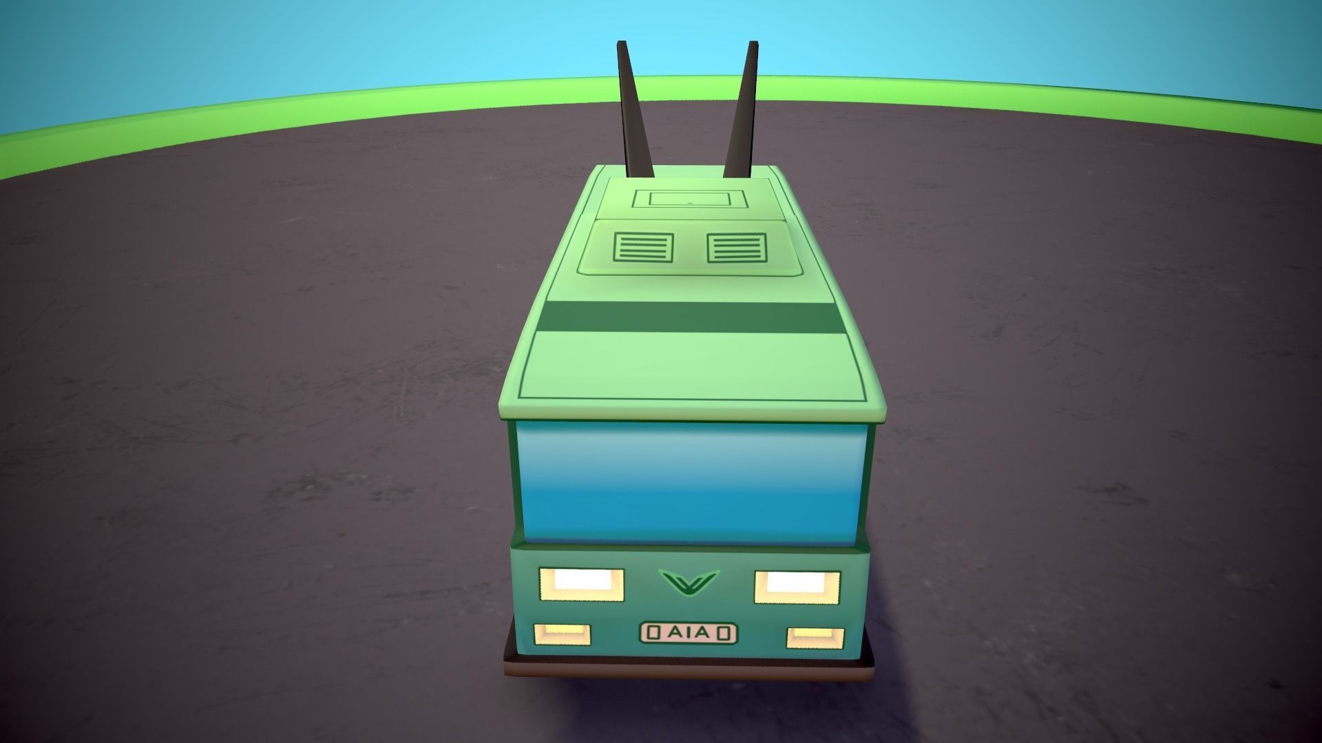 Public transport Low-poly 3D model_16