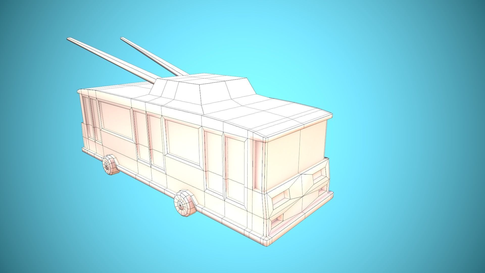 Public transport Low-poly 3D model_14