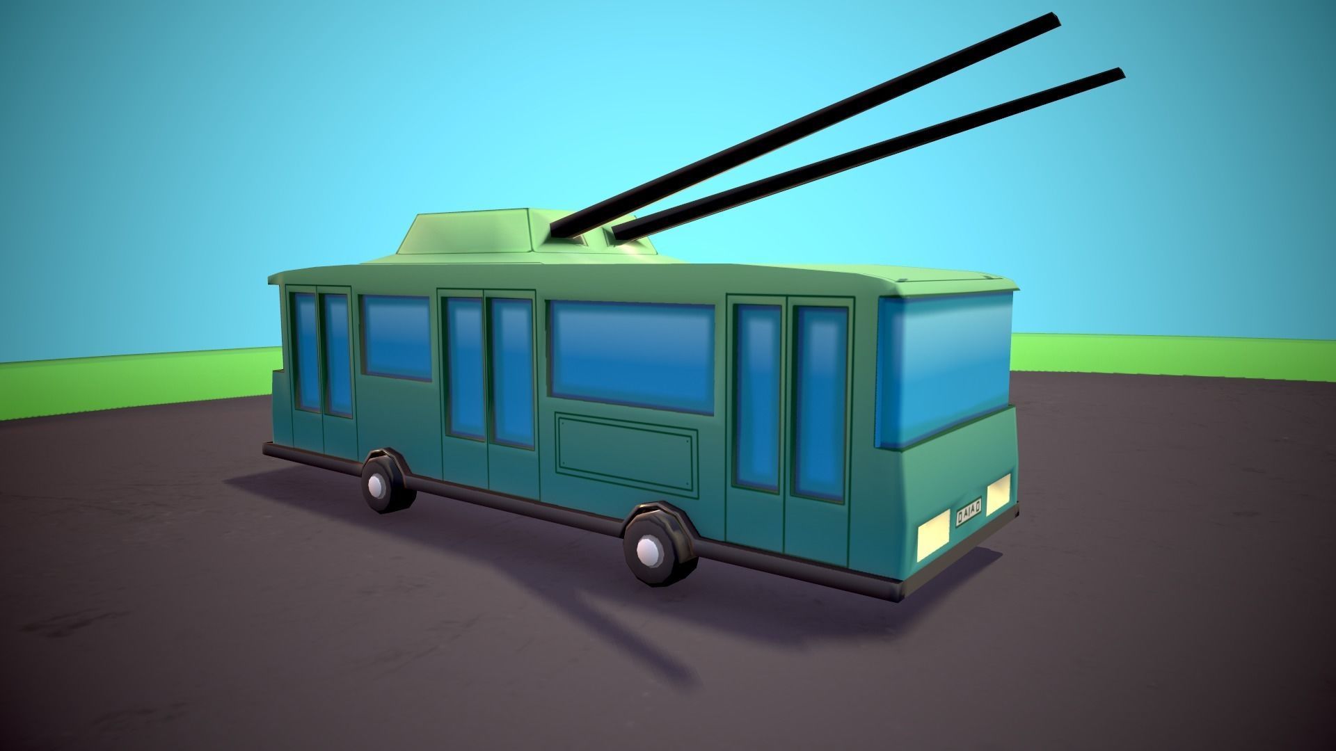 Public transport Low-poly 3D model_15