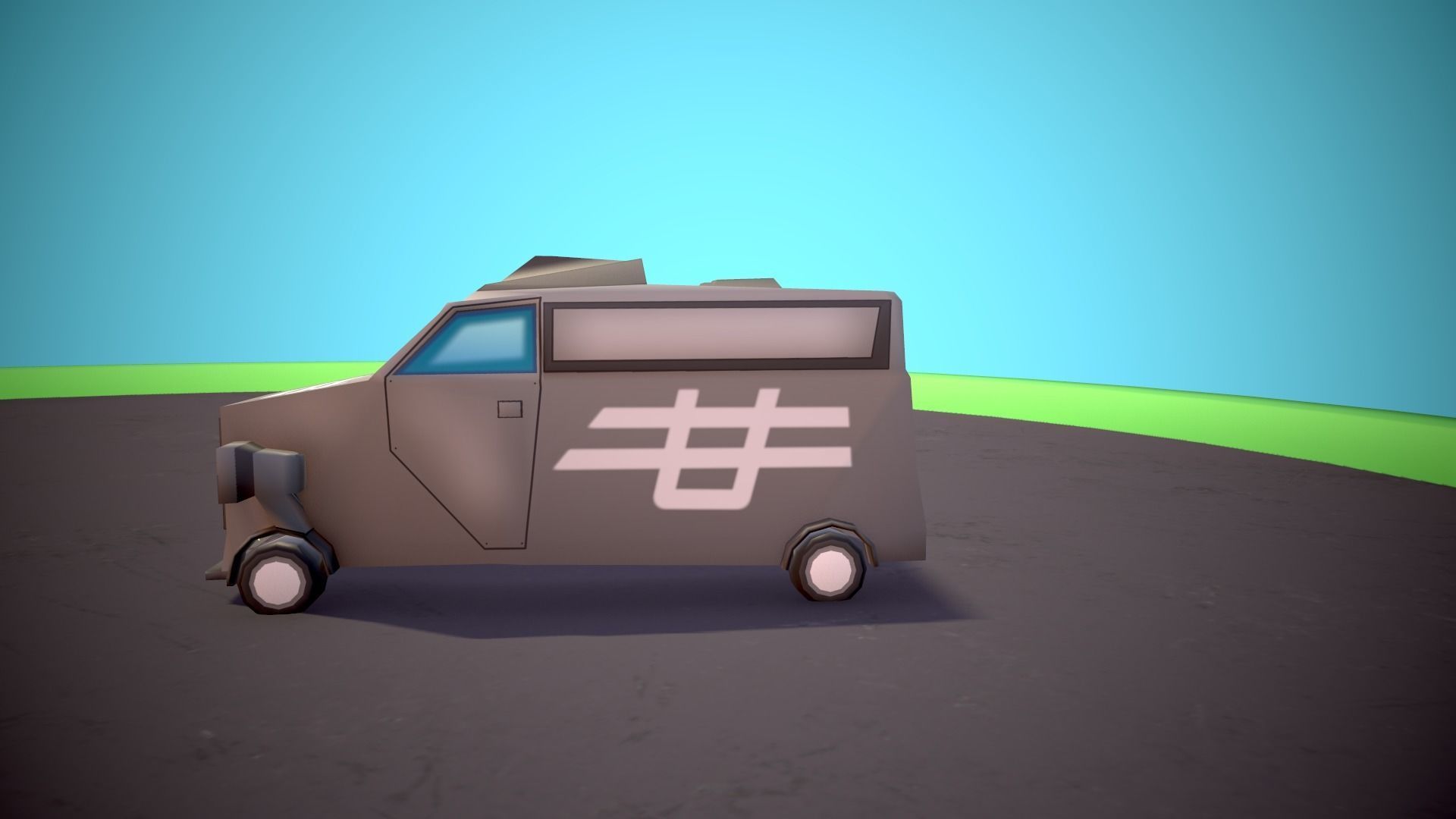 Public transport Low-poly 3D model_22