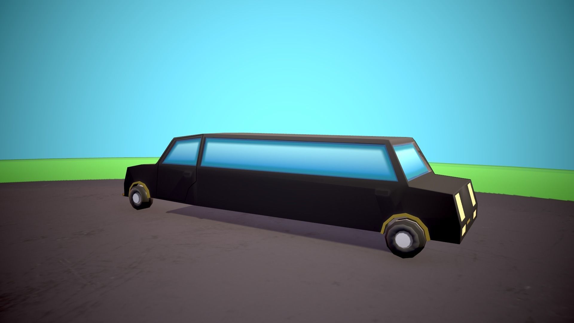 Public transport Low-poly 3D model_19