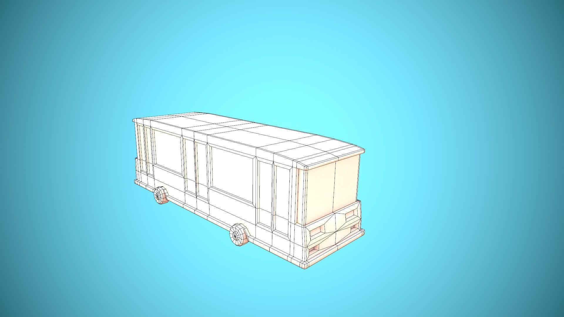 Public transport Low-poly 3D model_9