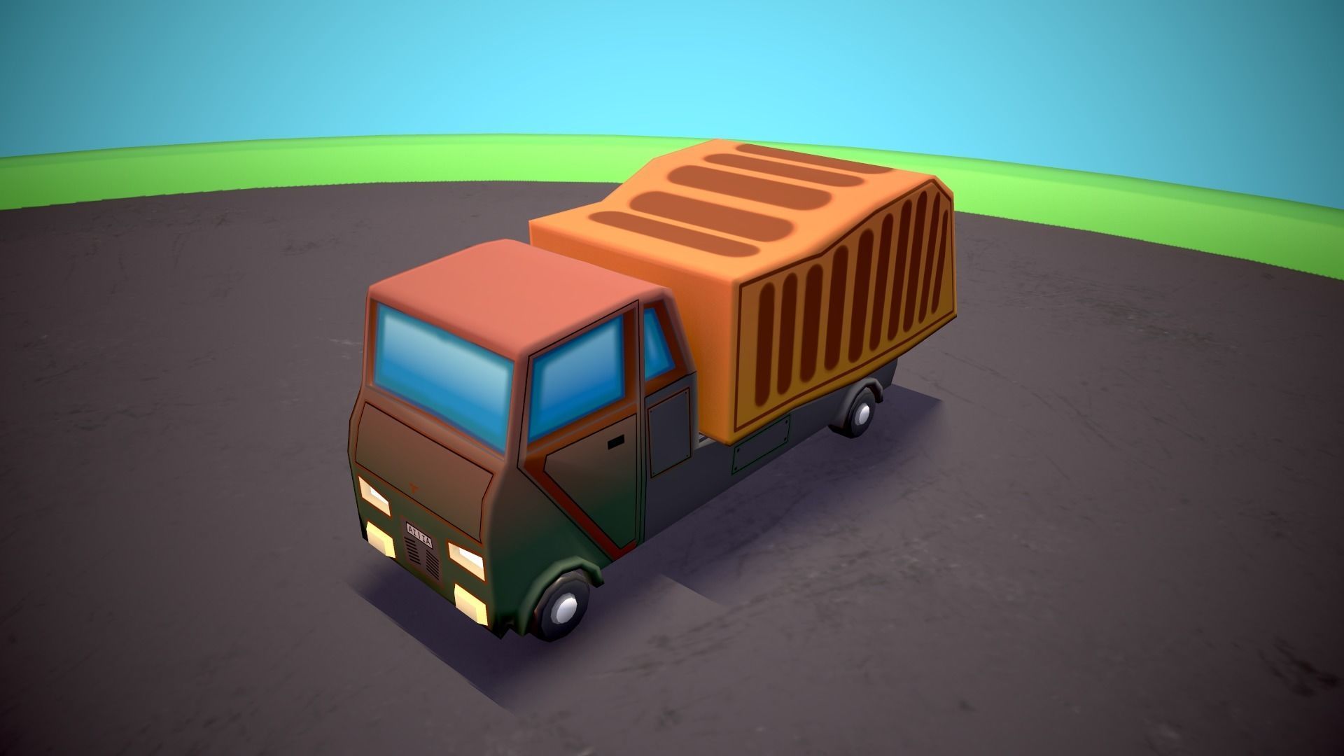 Public transport Low-poly 3D model_25