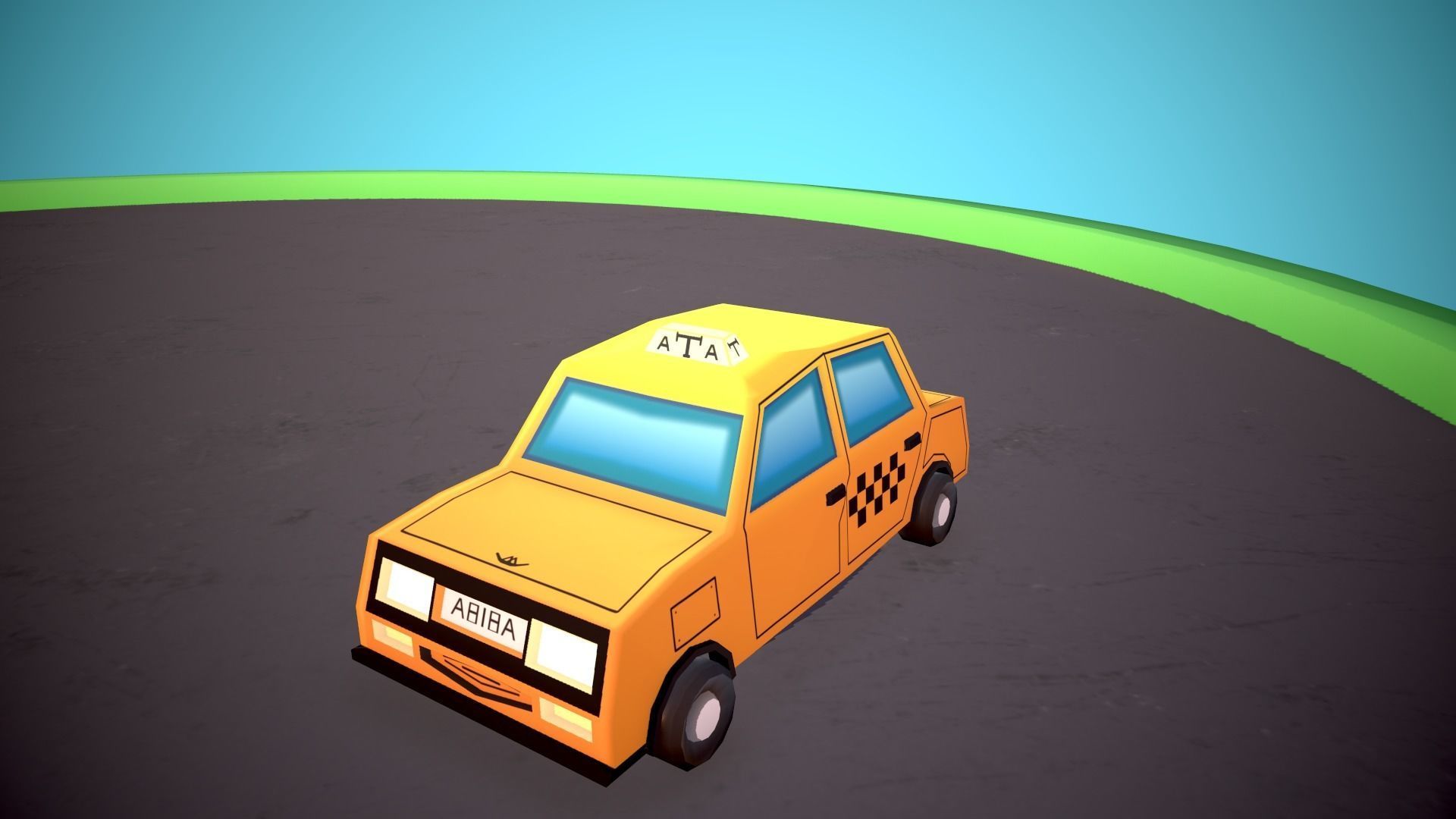 Public transport Low-poly 3D model_11