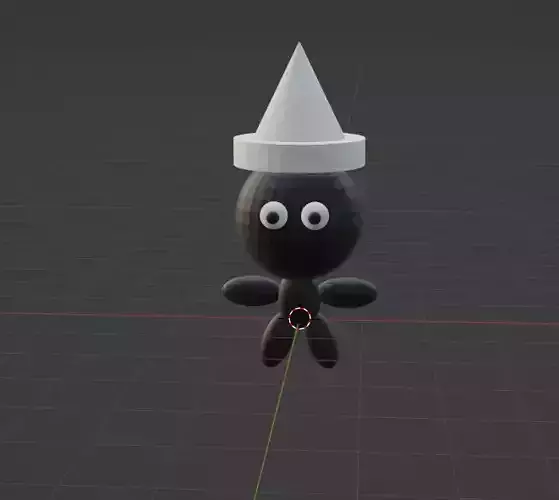 Blacky character wearing hat