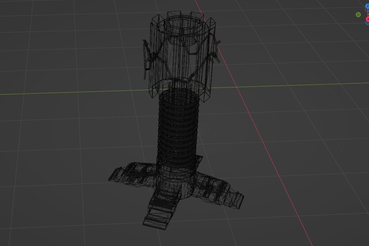 Prism sci fi Tower defense Low-poly 3D model_8