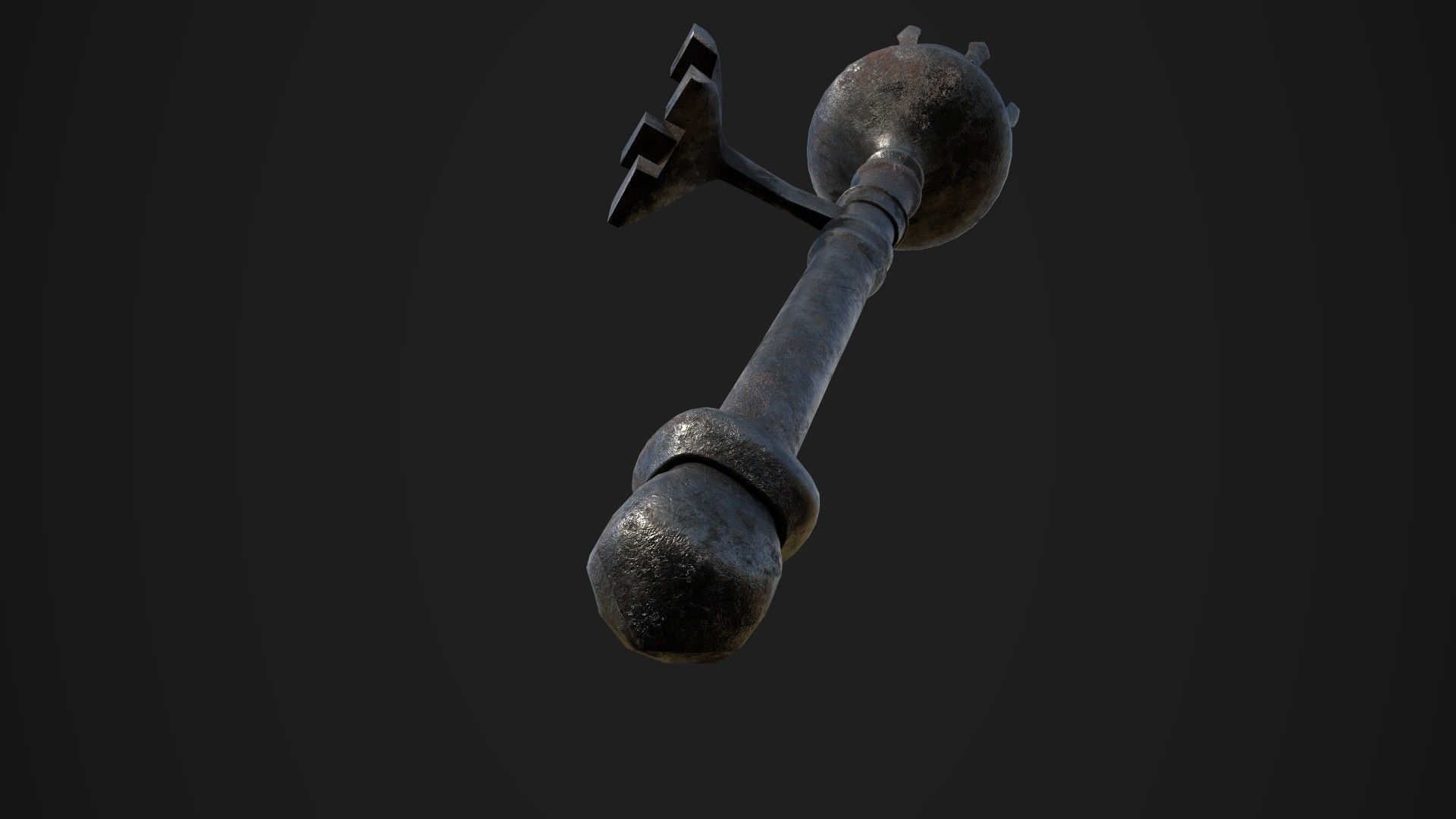 Metal Torch Low-poly 3D model_4
