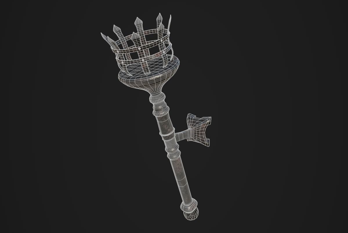 Metal Torch Low-poly 3D model_6