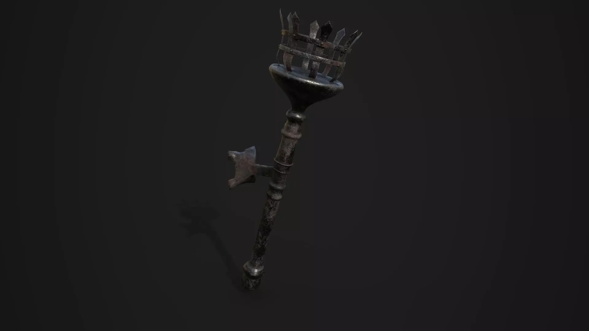 Metal Torch Low-poly 3D model_0