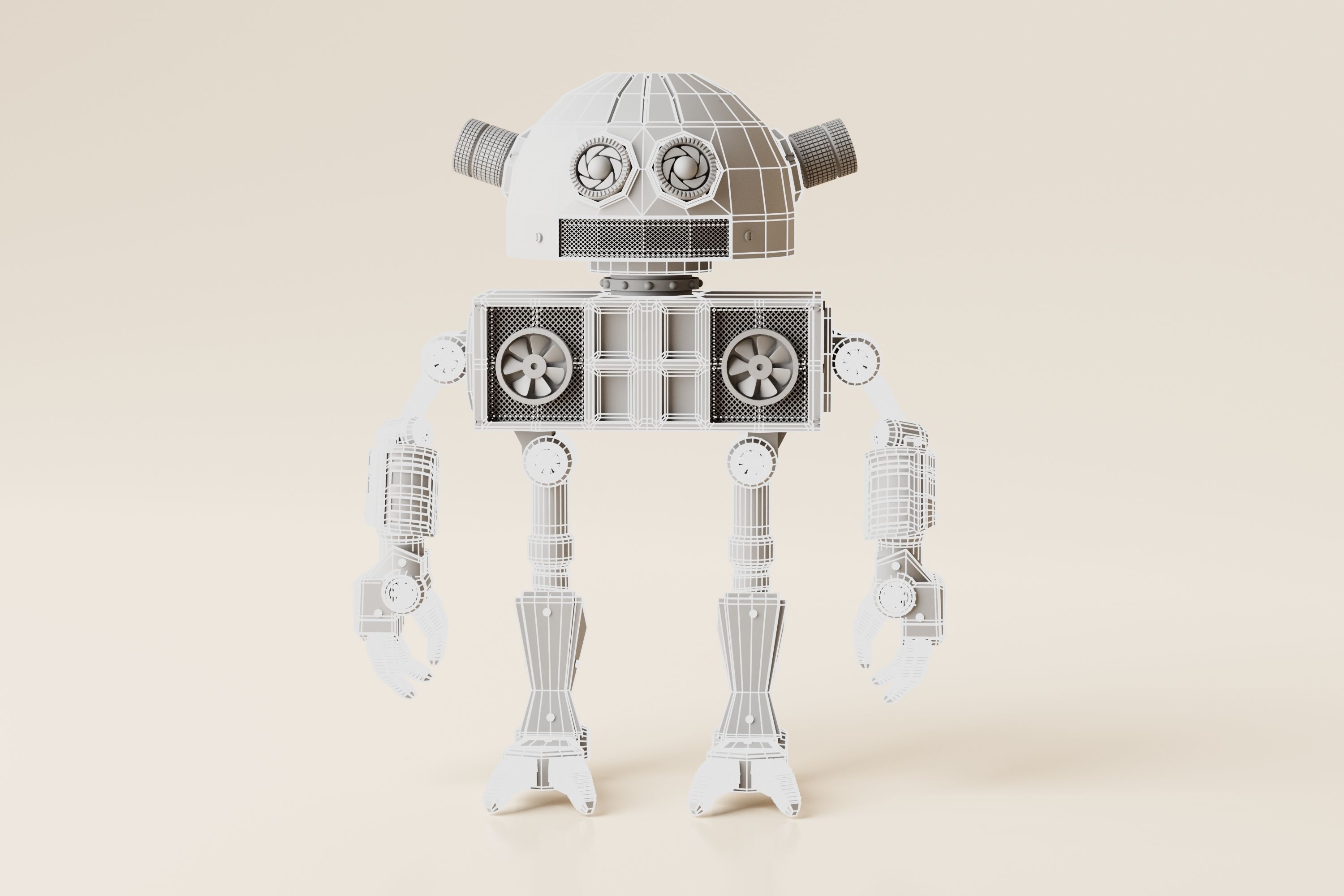 Robot V17 Low-poly 3D model_11