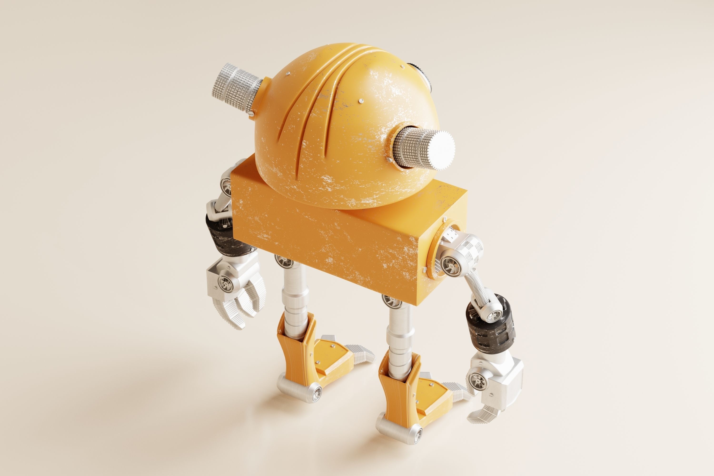 Robot V17 Low-poly 3D model_8