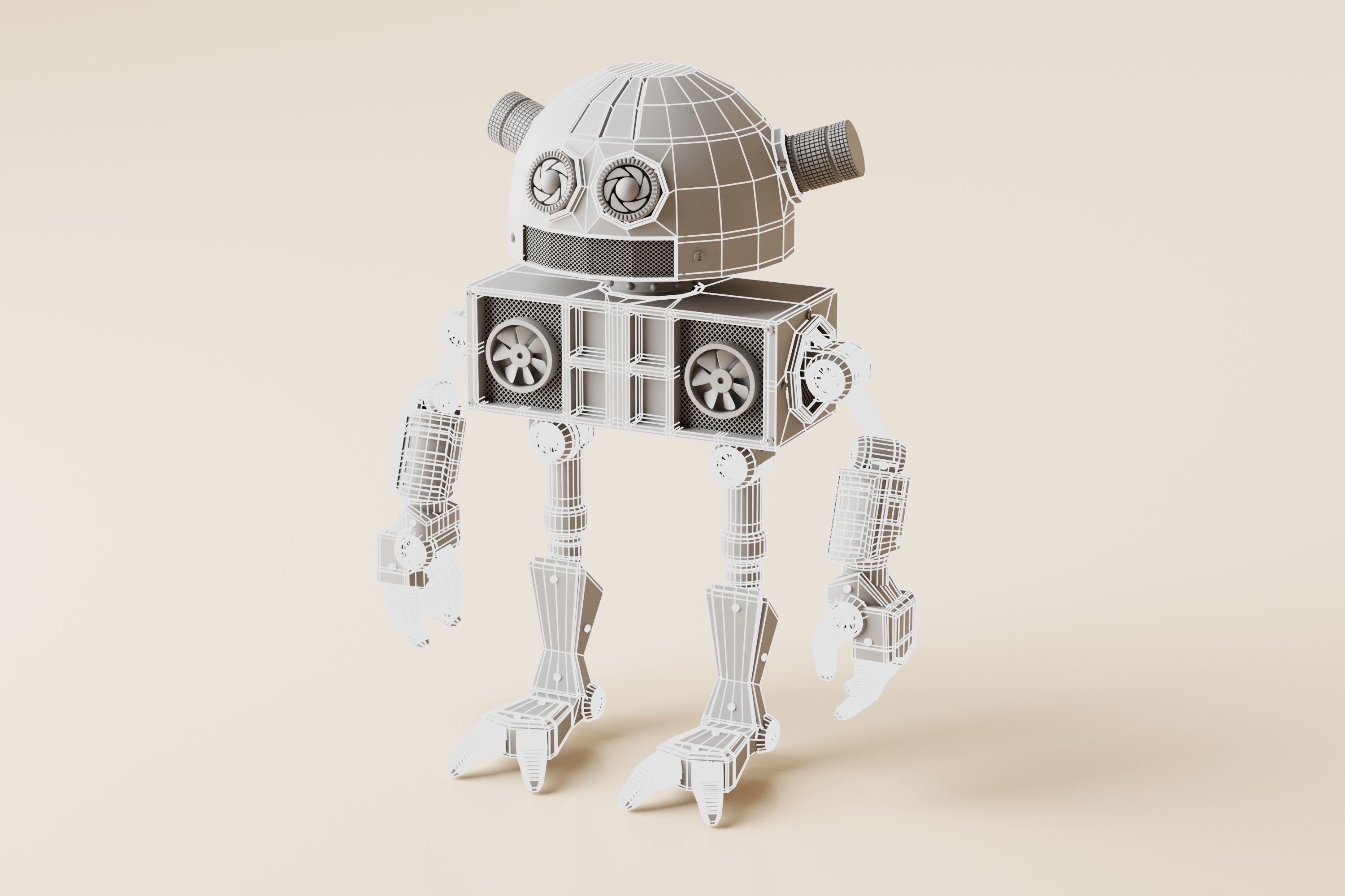 Robot V17 Low-poly 3D model_10