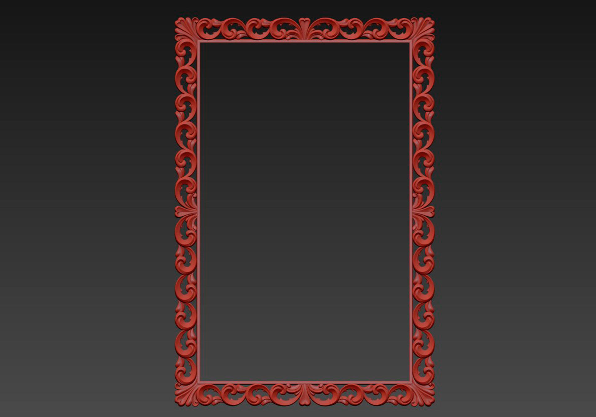Carved frame  3D model_3