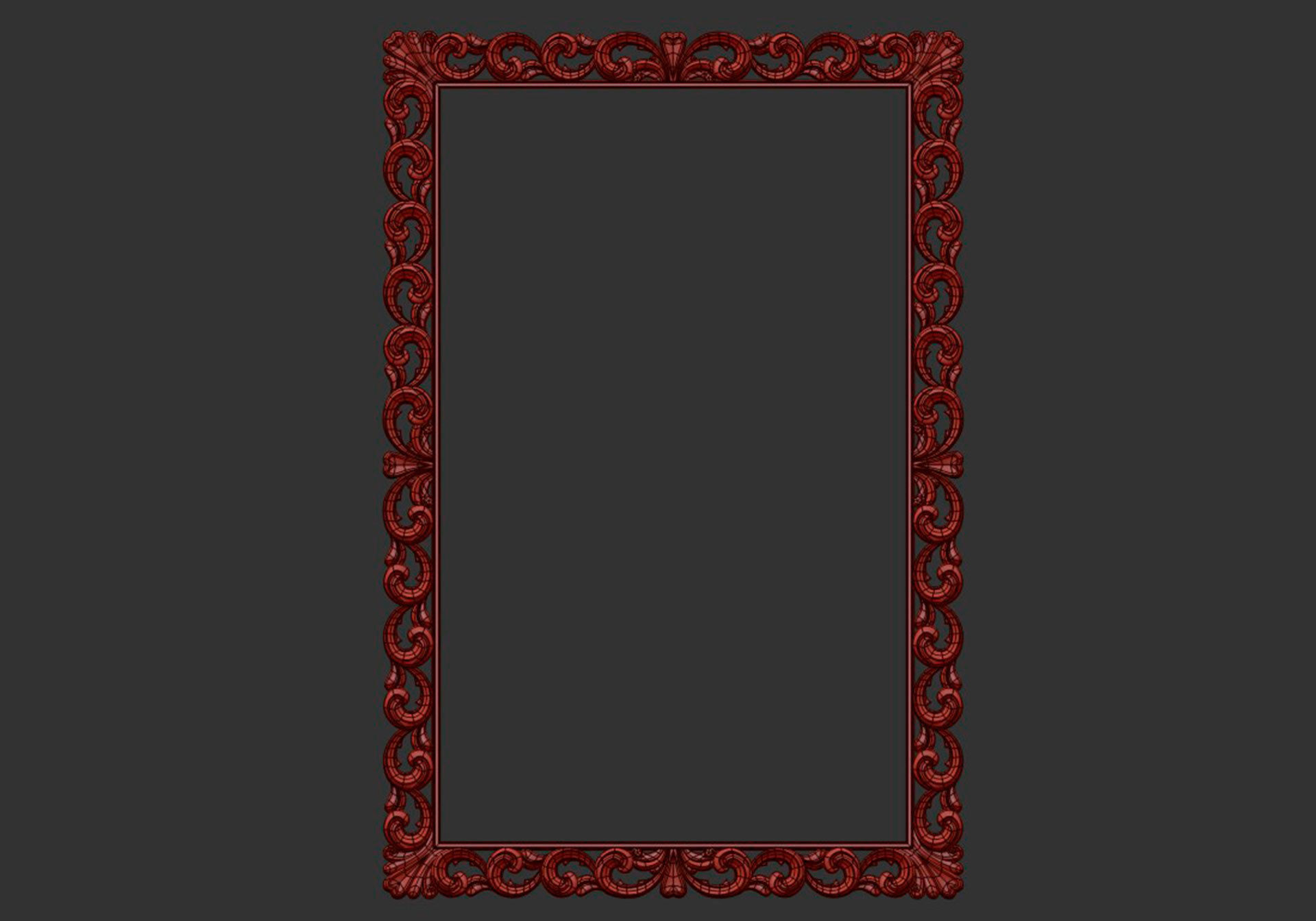 Carved frame  3D model_4