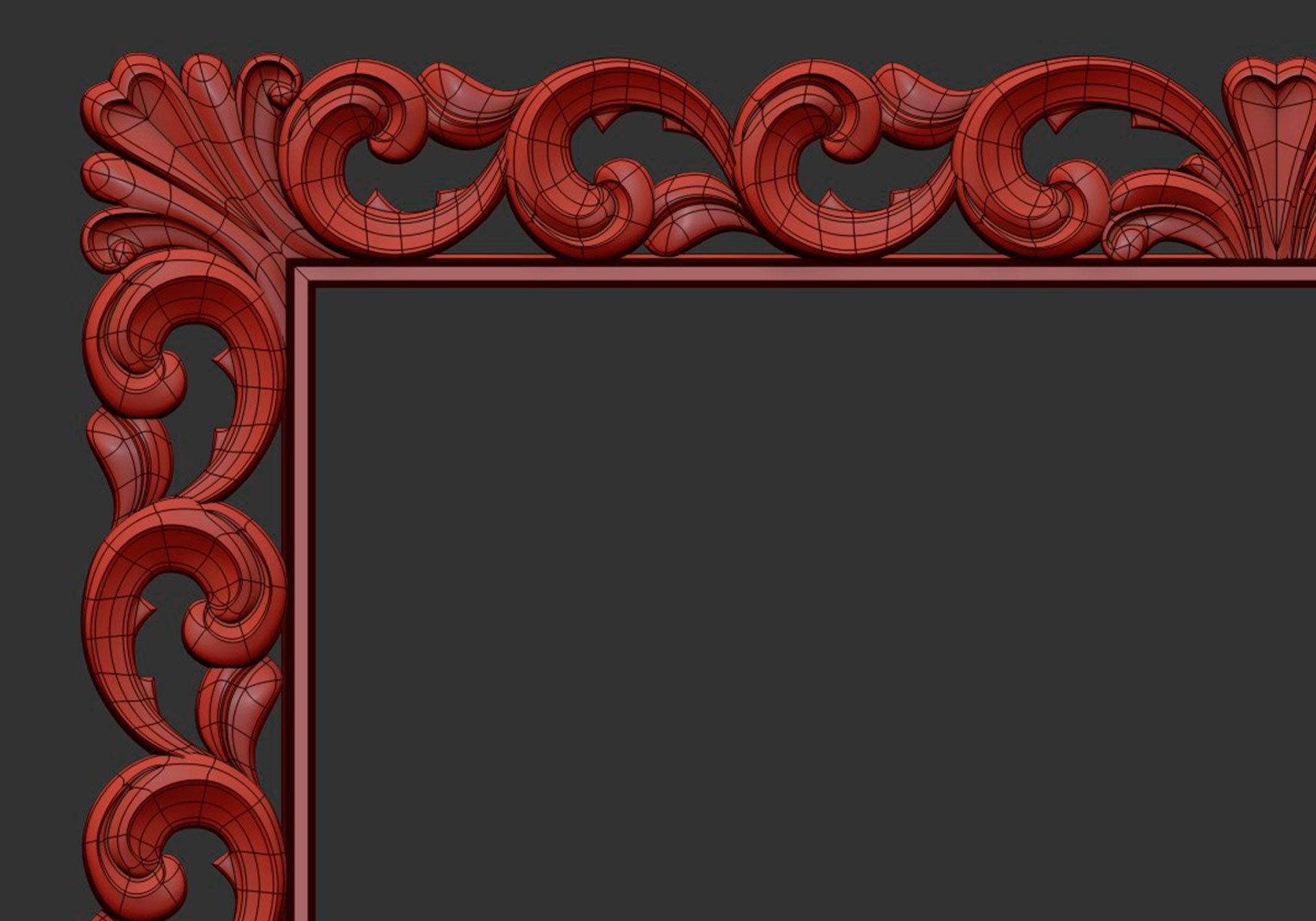 Carved frame  3D model_6